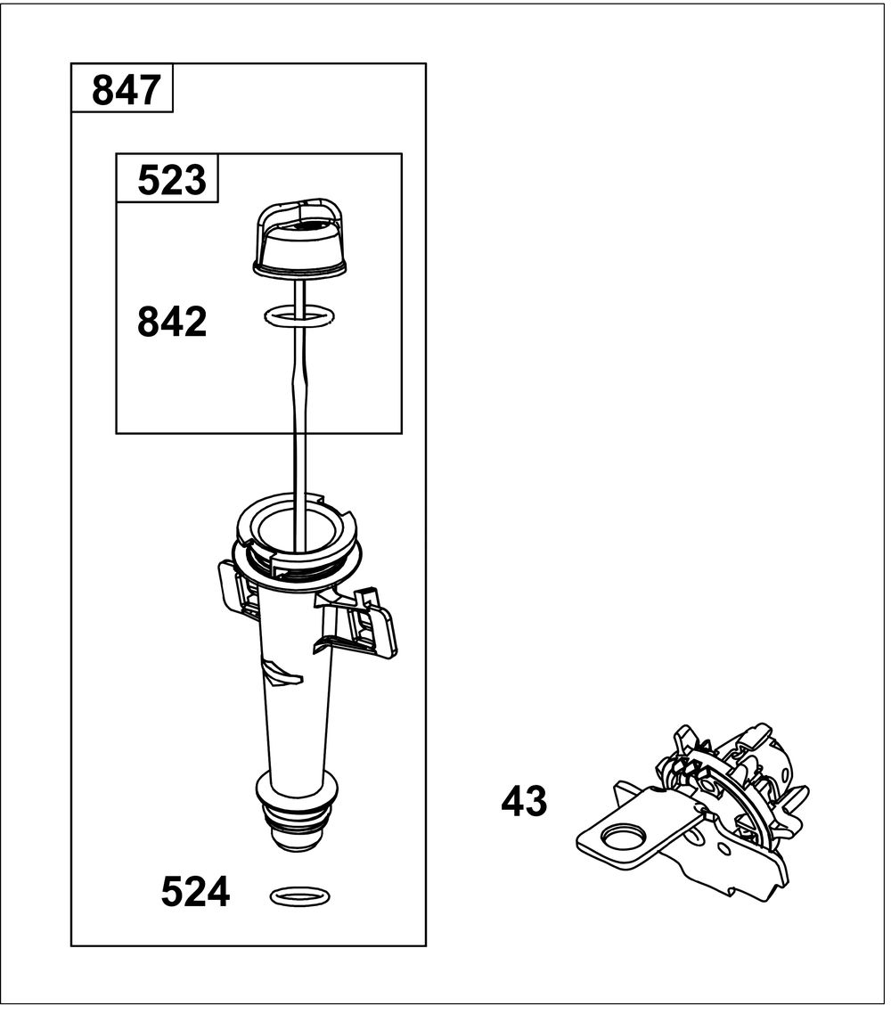 Lubrication Group Diagram and Parts List for 115P02-0007-H5 100000 - 19Z999 Briggs and Stratton Engine